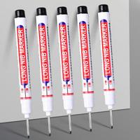 4pcs Long Head Marker Pen, Permanent Drawing Markers, Waterproof Woodworking Pen, Deep Hole Pen for Home Bathroom Woodworking...