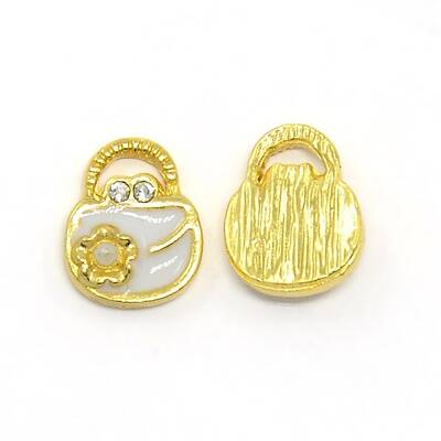 Nickel Free Golden Tone Alloy Rhinestone Enamel Cabochons