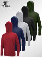 TELALEO 5Pack Men's Athletic Hoodies Long Sleeve Fishing Shirts for Men  Sun Protection Shirts Lightweight Rash Guards