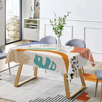 Modern Monstera Leopard Plant Rectangle Tablecloth - Aperturee