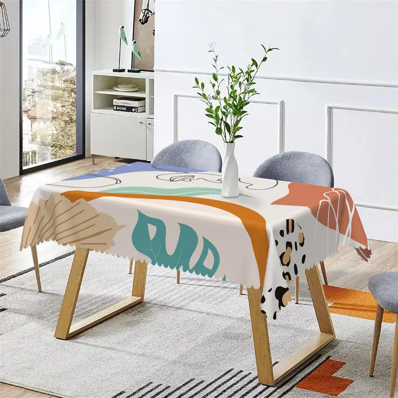 Modern Monstera Leopard Plant Rectangle Tablecloth - Aperturee