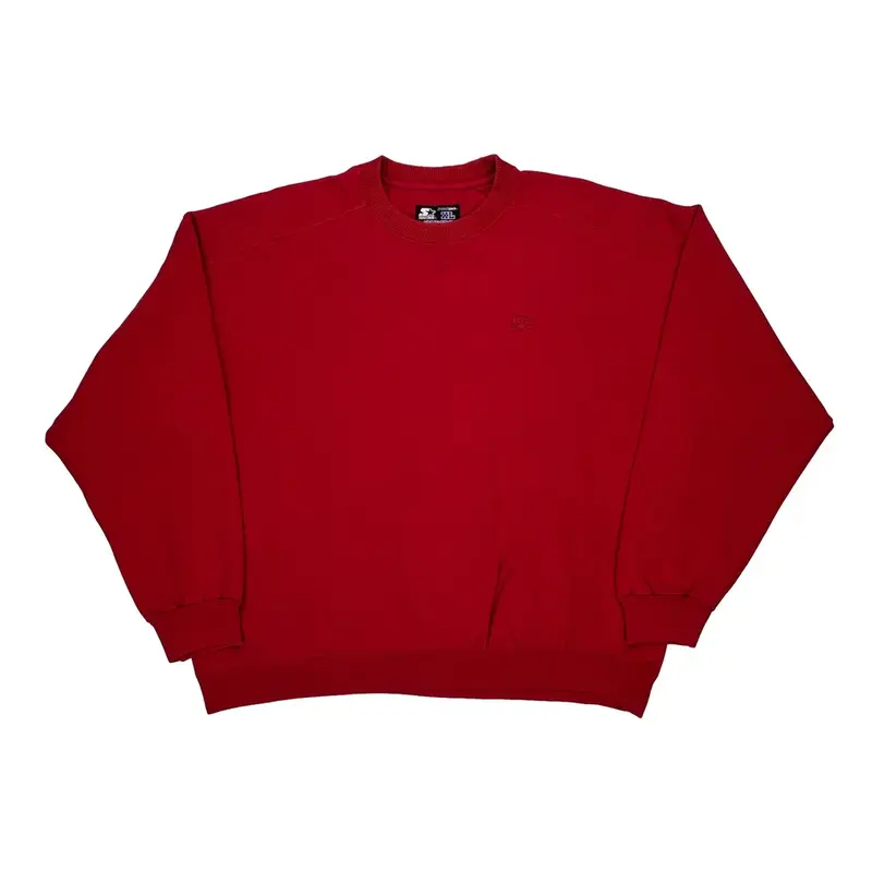 Starter Sweatshirt - XL Red Cotton Blend