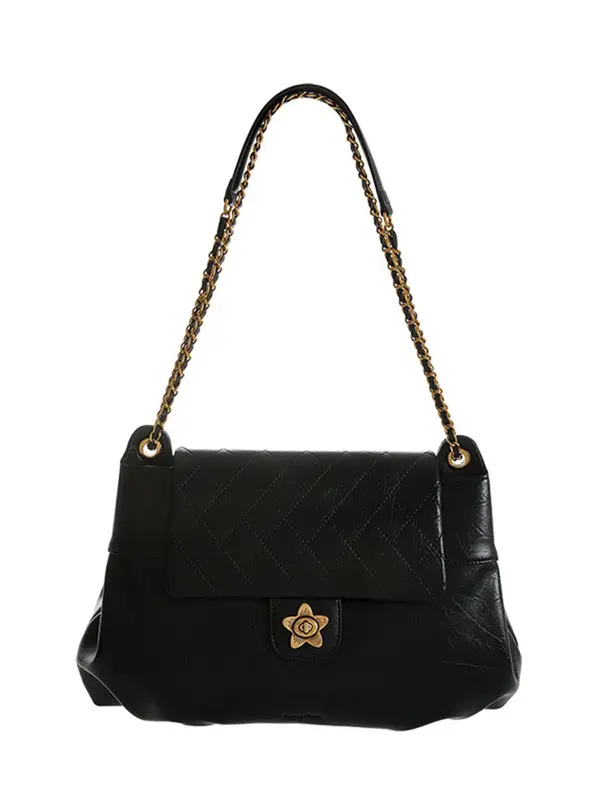 Smting quilted chain ruched bag