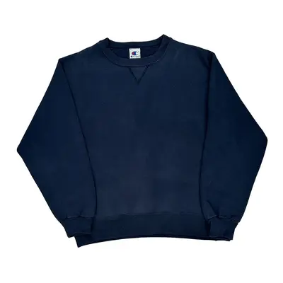 Champion Sweatshirt - Large Blue Cotton Blend | Size: large