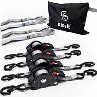 KISSIT Retractable Ratchet Tiedown Straps - 1209lb Max Break Strength - Includes 2 1\