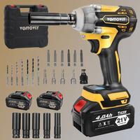 21V Brushless Cordless Impact Driver & Wrench Kit – Dual 4.0Ah Batteries, 8 Sockets, 7 Drill Bits, 6 Screw Tips – For Com...