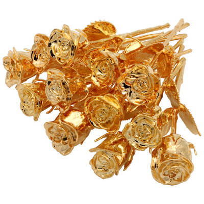 8 24k Gold Plated Rose Bouquet: 12 Roses