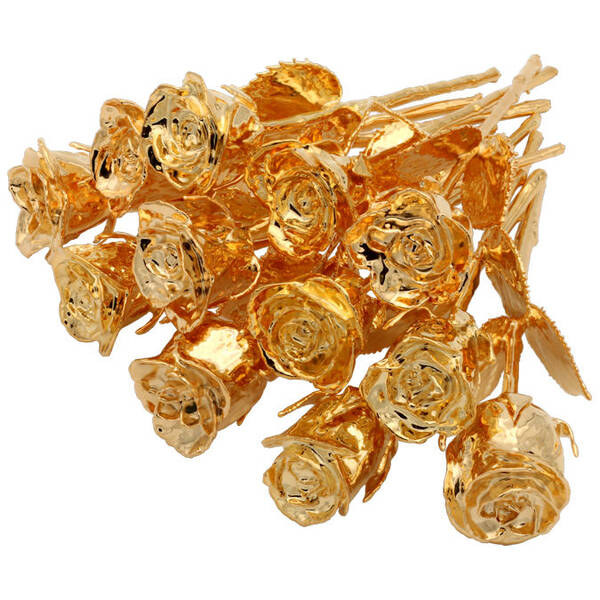 8 24k Gold Plated Rose Bouquet: 12 Roses
