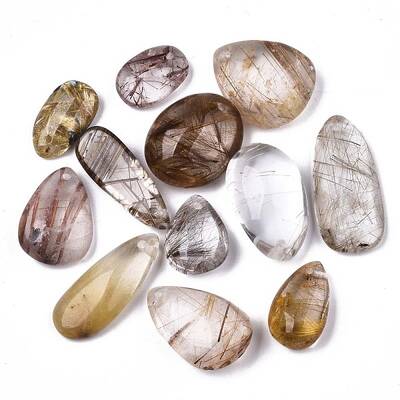 Natural Rutilated Quartz Pendants