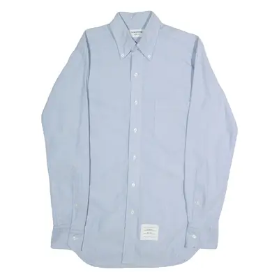 THOM BROWNE Mens Plain Shirt Blue Long Sleeve L