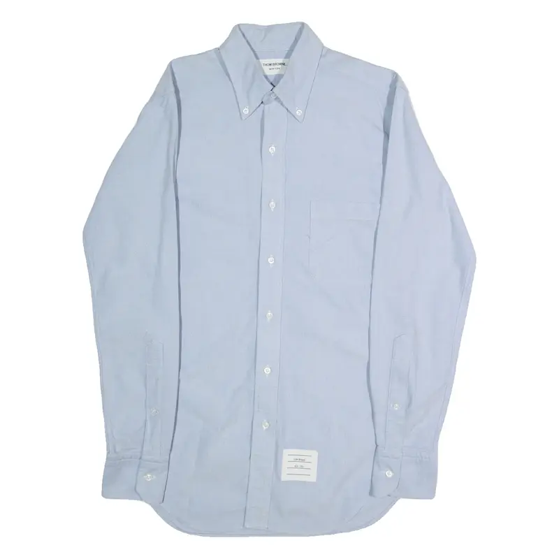 THOM BROWNE Mens Plain Shirt Blue Long Sleeve L