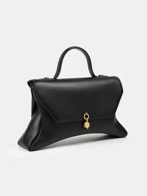 Rococo Corn Leather Bag | Color: Black