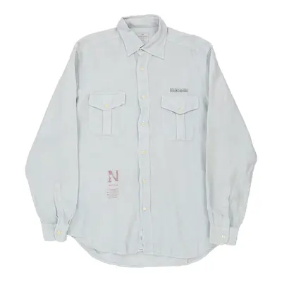 Napapijri Shirt - Large Blue Linen