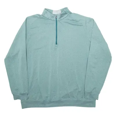 ADIDAS Mens Sweatshirt Green 1/4 Zip XL