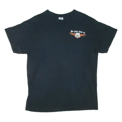 GILDAN Route 66 Mens T-Shirt Black L