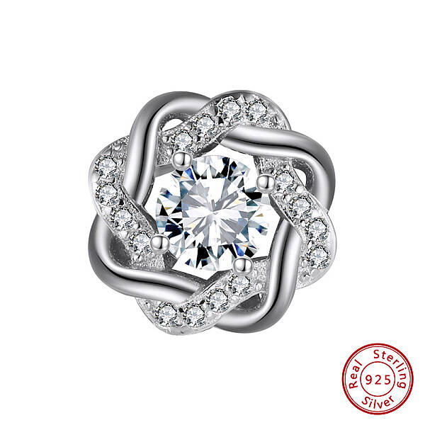 Rhodium Plated 925 Sterling Silver Beads