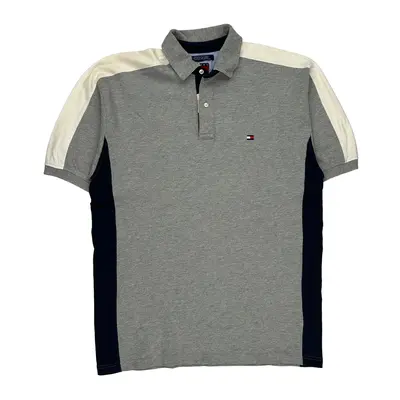 Tommy Hilfiger Polo Shirt - Large Grey Cotton