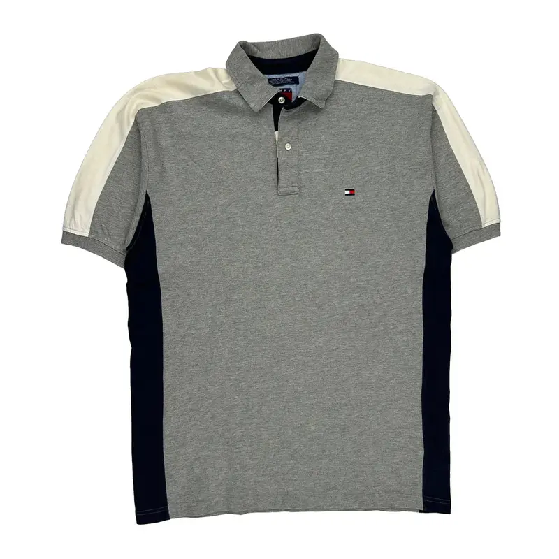 Tommy Hilfiger Polo Shirt - Large Grey Cotton