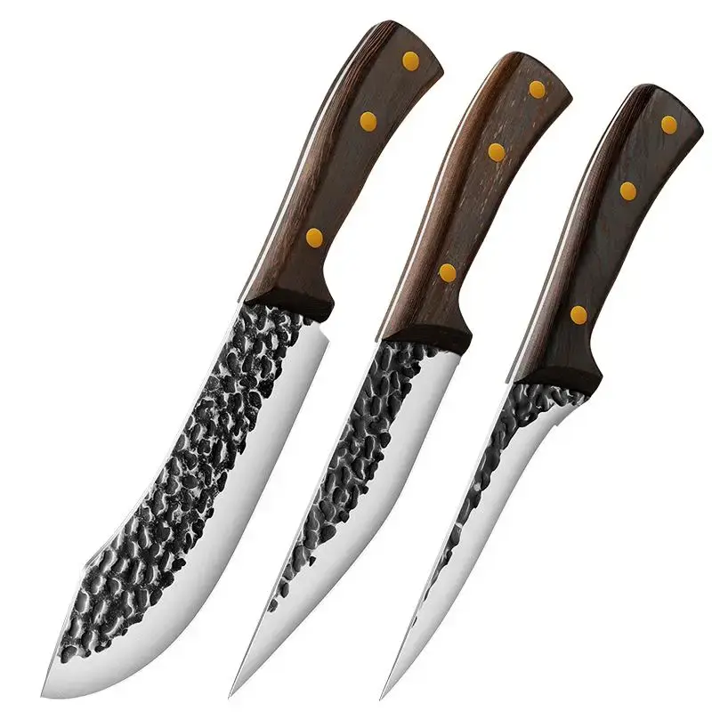 Stainless Steel Kitchen Knife Set, 3 Counts/set Multifunctional Kitchen Chef Knife Utensils, Multi-purpose Cooking Knife, Mo...