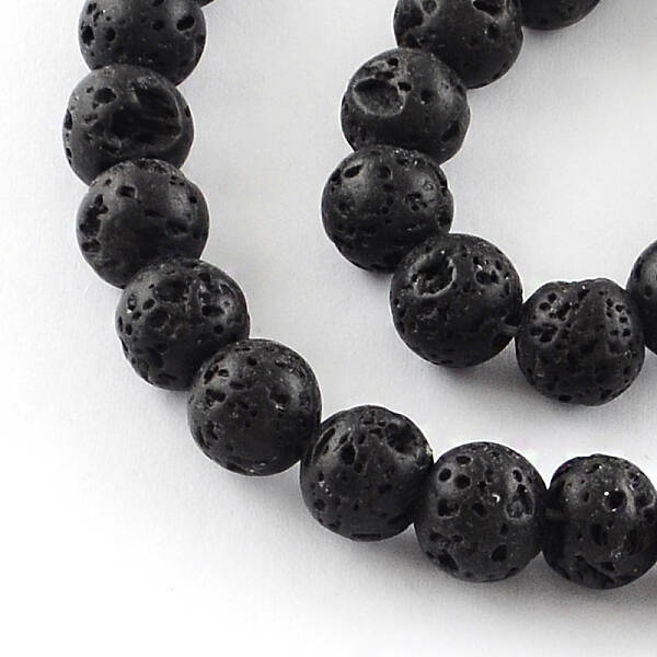 Dyed Natural Lava Rock Gemstone Round Bead Strands
