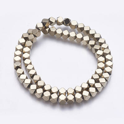 Electroplate Non-magnetic Synthetic Hematite Bead Strands