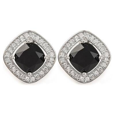 Cubic Zirconia Rhombus Stud Earrings