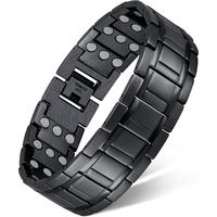 Feraco Magnetic Bracelets for Men, Titanium Steel Bracelets with 3X Ultra Strenth Neodymium Magnets, Adjustable Health Gift w...