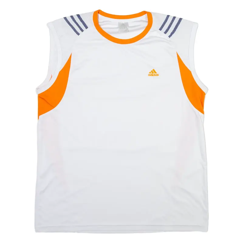 ADIDAS Mens T-Shirt White Sleeveless XL