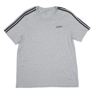 ADIDAS Mens T-Shirt Grey Crew Neck 2XL