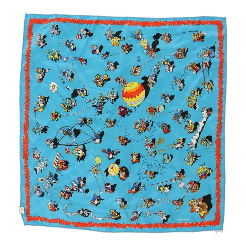 Ferrero Cartoon Scarf - No Size Blue Polyester