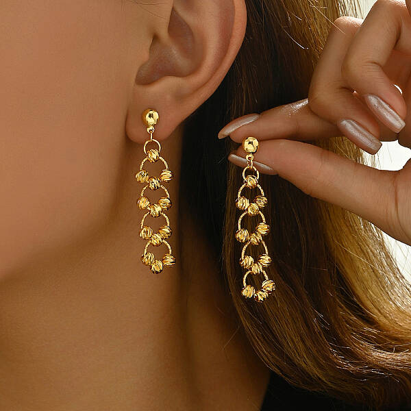 Elegant and Versatile Brass Dangle Stud Earrings