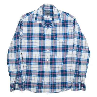 BONOBOS Slim Fit Flannel Shirt Blue Check Long Sleeve Mens L