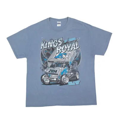GILDAN Kings Royal Eldora Speedway 2014 USA T-Shirt Blue Short Sleeve Mens XL