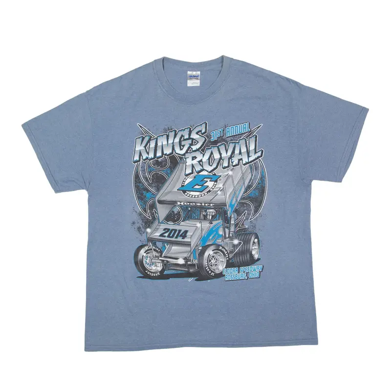 GILDAN Kings Royal Eldora Speedway 2014 USA T-Shirt Blue Short Sleeve Mens XL