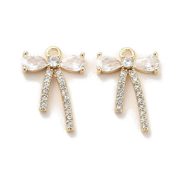 Brass Micro Pave Clear Cubic Zirconia Pendants