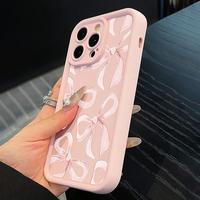 Exquisite pink bow pattern, TPU anti-fall full cover protective phone cases , suitable for iPhone 16 15 14 13 12 11 XS X and ...