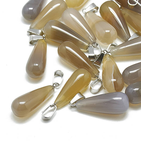 Natural Grey Agate Pendants
