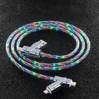 120W 4 In 1 Luminous Portable Charger Data Cable, Multifunctional Anti-broken Phone Charger Cable, Phone Accessories for iP...