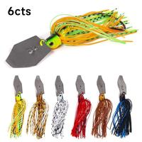 Fishing Lures with Hook (6 Counts/set), Artificial Wobbler Buzzbait Jigging Lure, Spinner Spoon for Pike, Outdoor Fishing Acc...