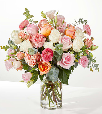 Good Luck Charm Bouquet - Deluxe with Clear Vase - FedEx