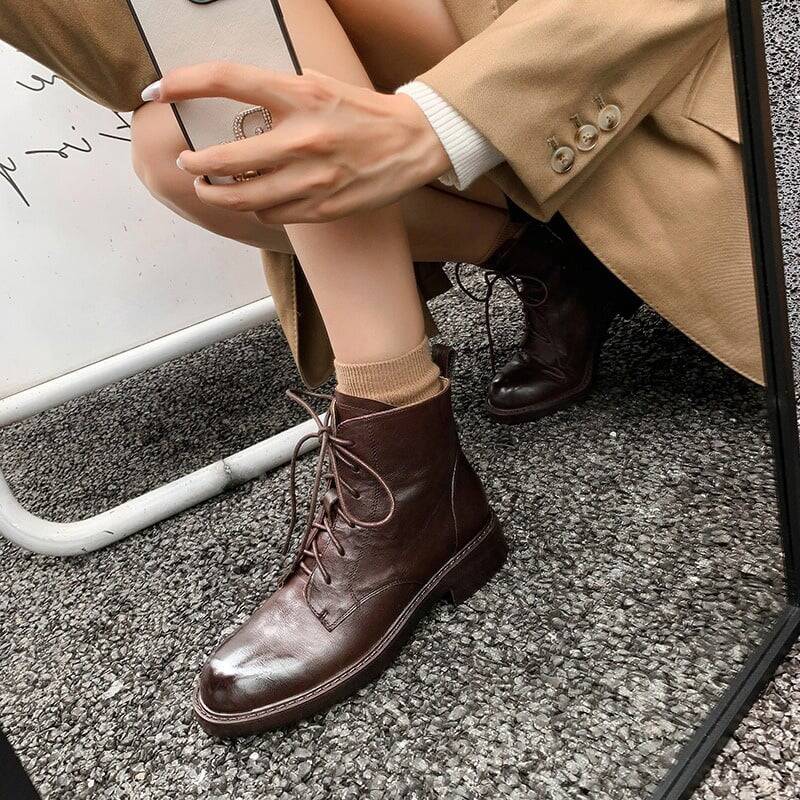 CHIKO Achsa Round Toe Block Heels Ankle Boots