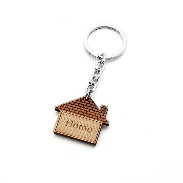 House Wood Keychain for Women