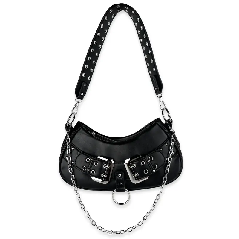 Y2k Convertible Double Belt Shoulder Bag by Wicked Misfit