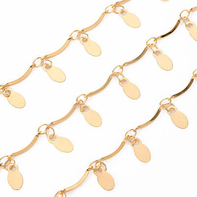 Handmade Brass Scalloped Bar Chain