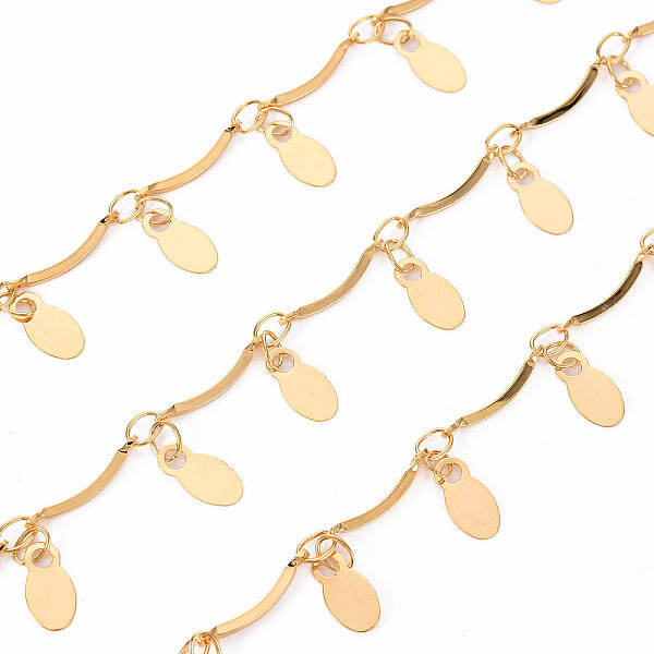 Handmade Brass Scalloped Bar Chain