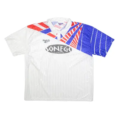 REEBOK Mens Football Shirt Jersey White Collared 2XL