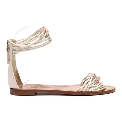 TORY BURCH Strappy Sandals Beige Synthetic Womens UK 5