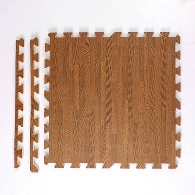Wood Grain Foam Floor Mat Fully Paved | Color: Brown | Dimensions: 30x30x1.2cm