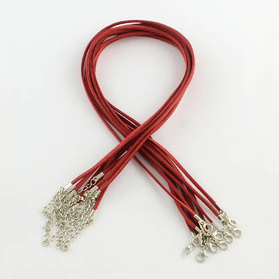 2mm Faux Suede Cord Necklace Making with Iron Chains & Lobster Claw Clasps