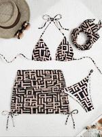 Women's Swimsuit Set, Casual Fashion Chic Swimwear Set for Beach Holiday Vacation, Bathing Suits, Ladies Swimsuit for All Sea...
